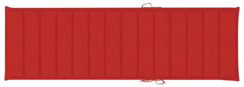 Espreguiçadeira com almofadão vermelho pinho impregnado