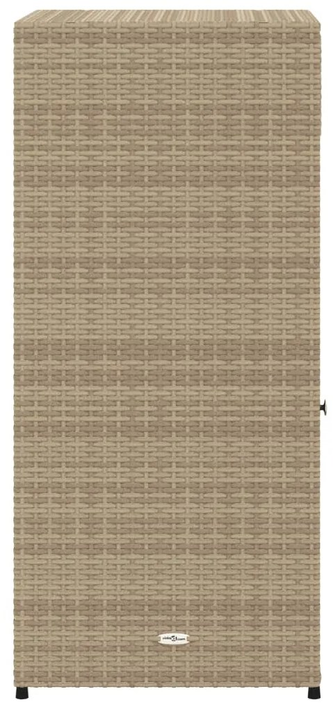 Armário de arrumação para jardim 55x55x111 cm vime PE bege