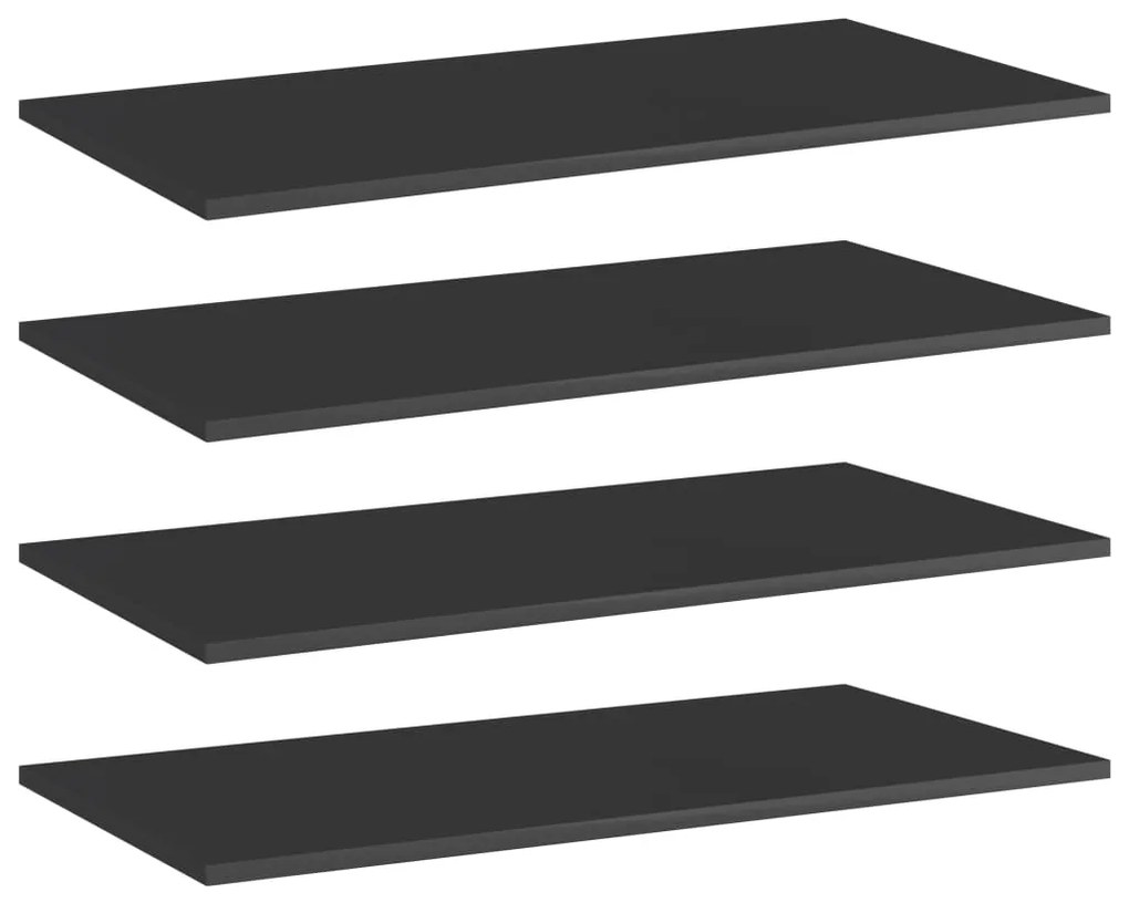 vidaXL Prateleiras para estante 4 pcs 80x40x1,5cm contraplacado preto