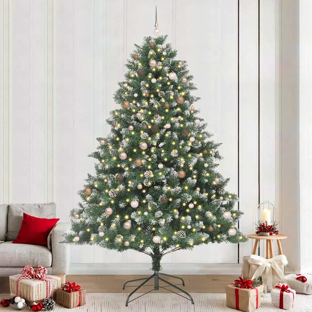 vidaXL Árvore de Natal Artificial Verde 240 cm PVC, Plástico e Aço