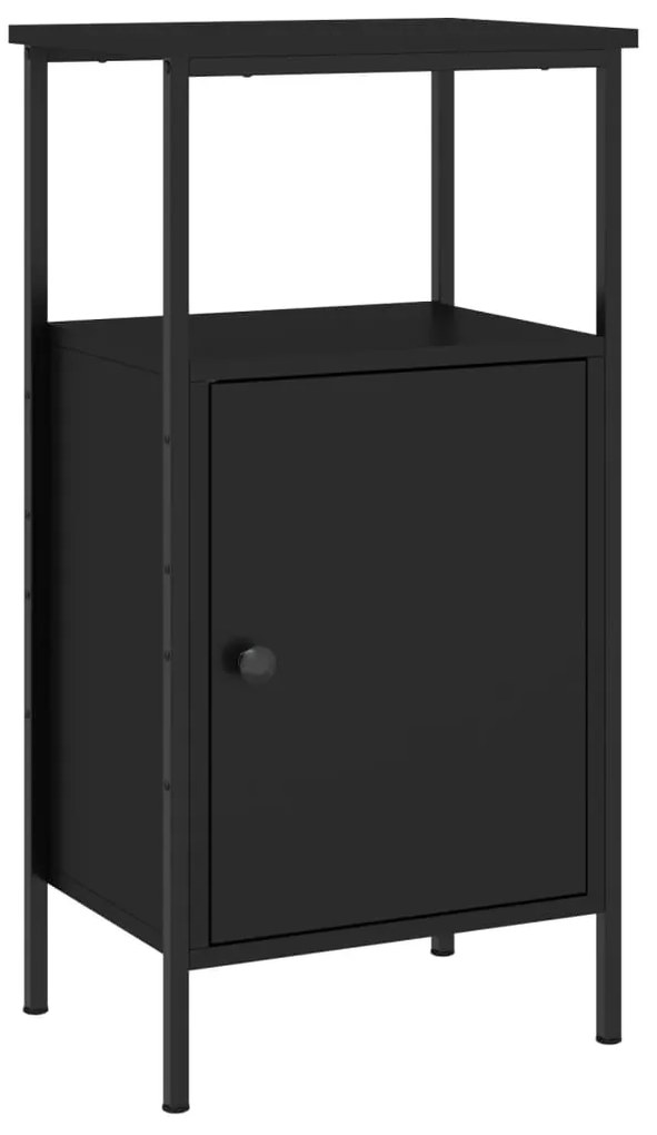 Mesas de cabeceira 2 pcs 41x31x80 cm derivados de madeira preto