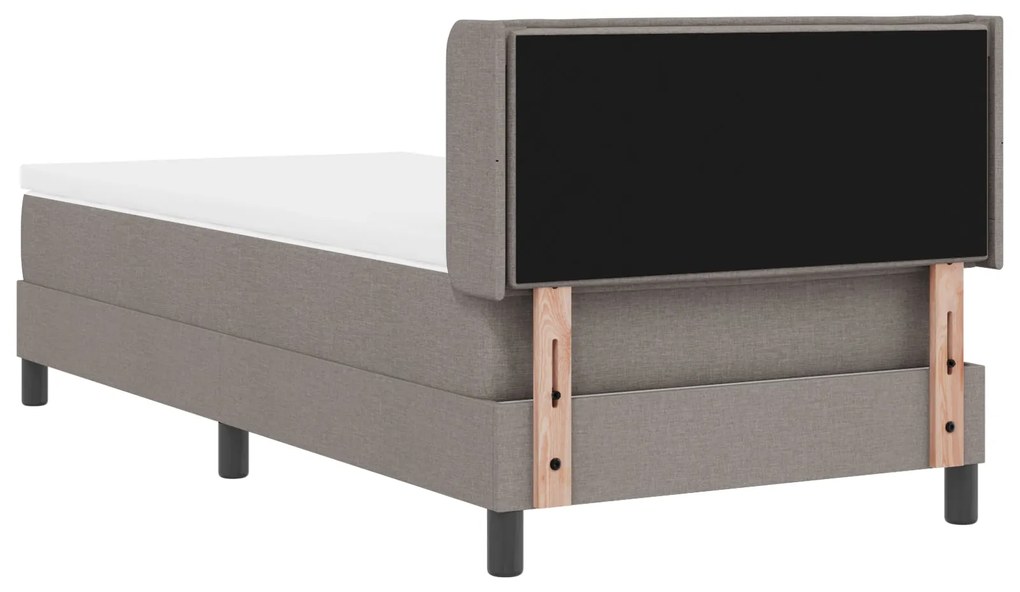 Cama Box Spring vidaXL com Colchão Taupe 80x200 cm Tecido, Design de C