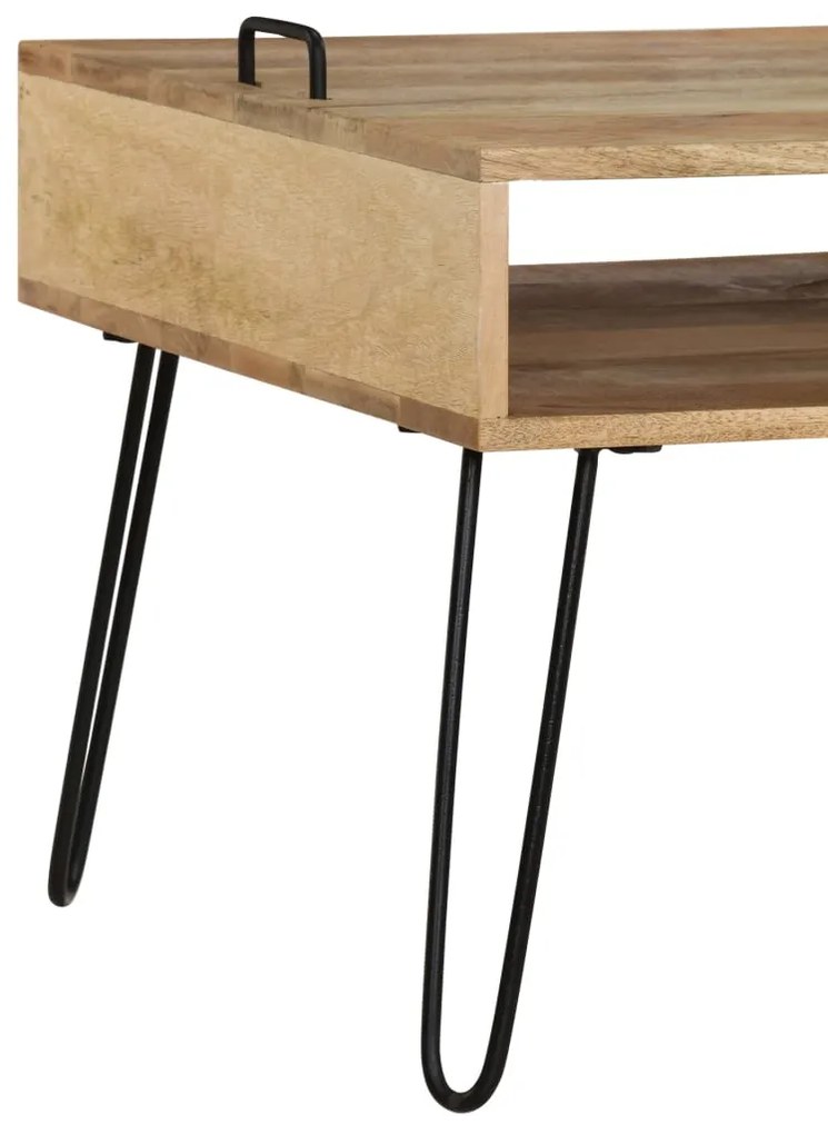 Móvel de TV madeira de mangueira maciça 110x35x45 cm