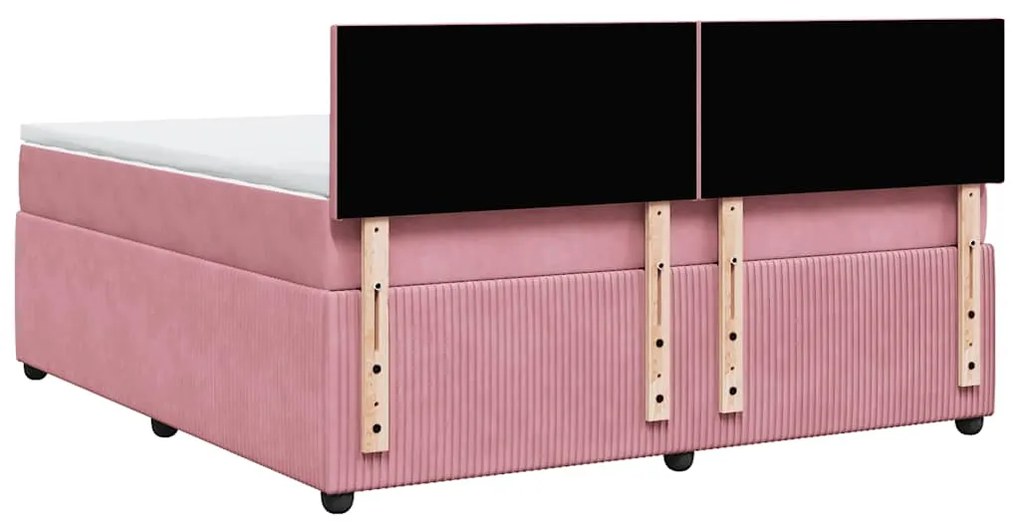 Cama com molas/colchão 180x200 cm veludo rosa