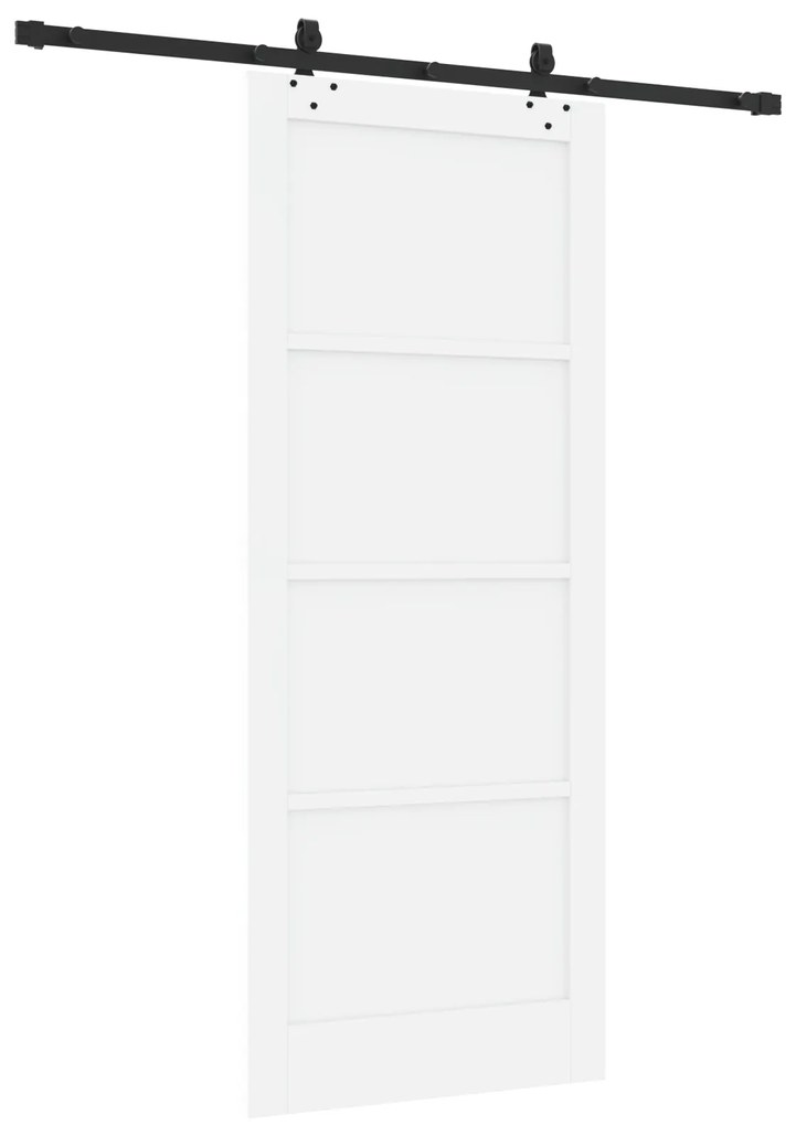 Porta Deslizante vidaXL com Conjunto de Ferragens Branca 86x211 cm Mad