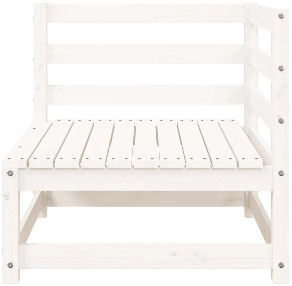 Sofá de 2 lugares p/ jardim c/ apoio de pés pinho maciço branco