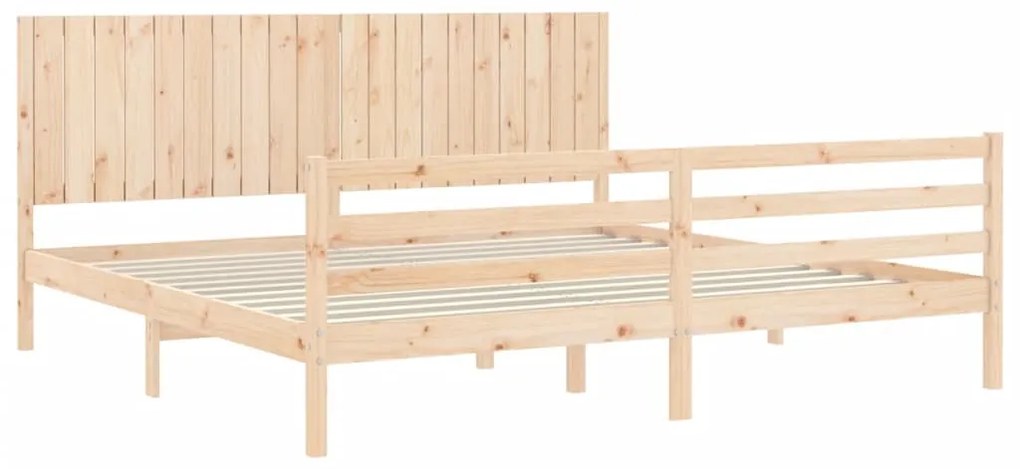 Estrutura de cama com cabeceira 200x200 cm madeira maciça