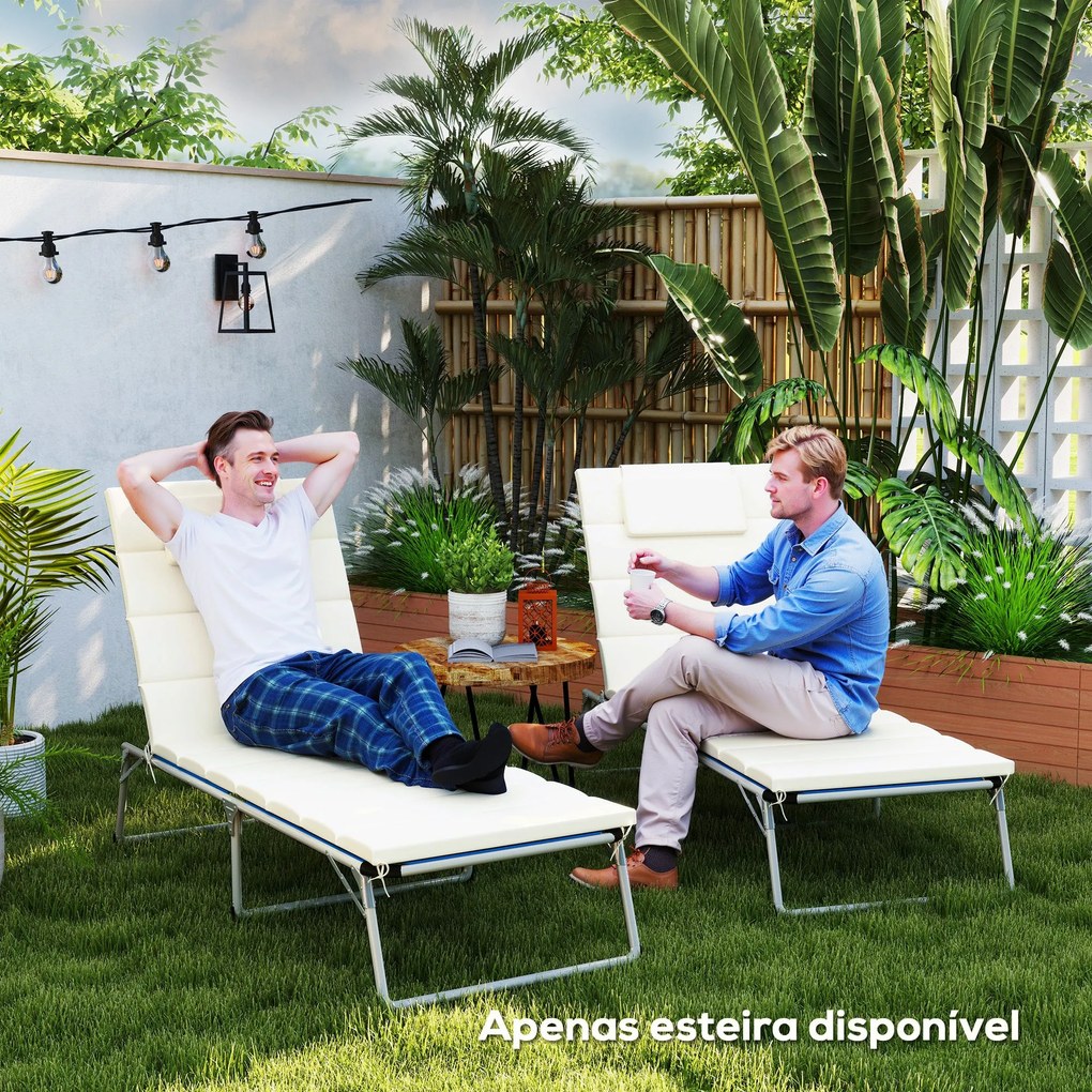 Conjunto de 2 Almofadas para Espreguiçadeira Dobráveis Almofadas para
