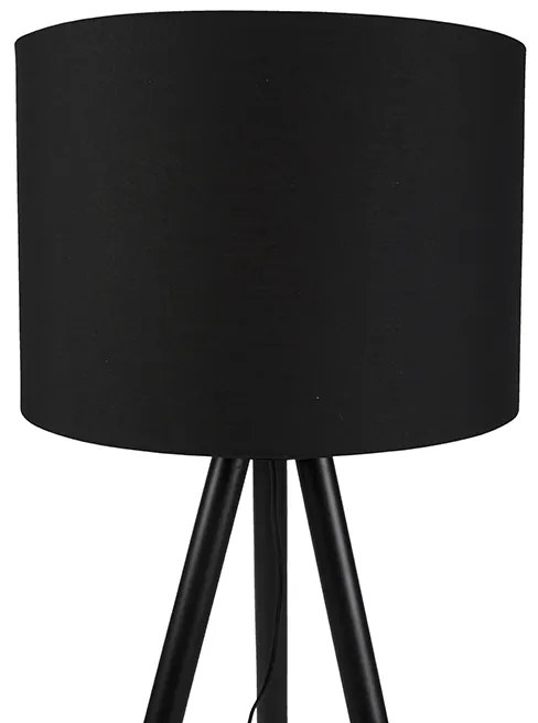 Conjunto de candeeiro de mesa e de pé com abajur preto - Pip Moderno