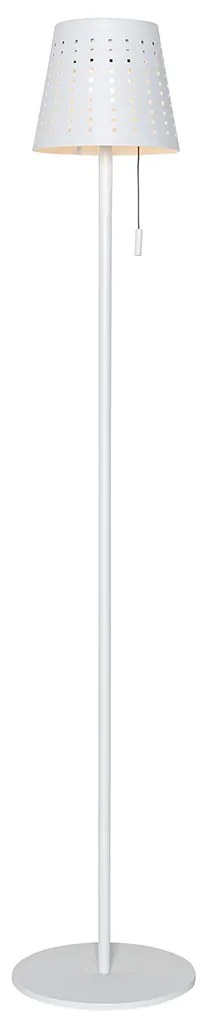 Candeeiro de pé para exterior branco com LED regulável em 3 níveis a energia solar - Ferre Design