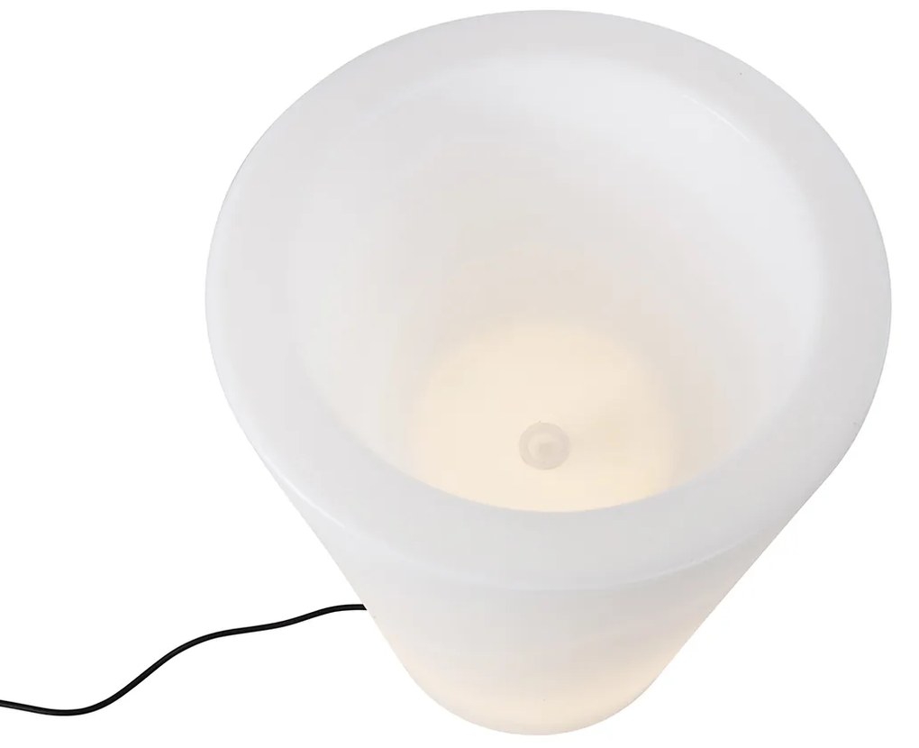 Candeeiro de chão exterior branco 60 cm vaso de flores IP44 - Verano Moderno