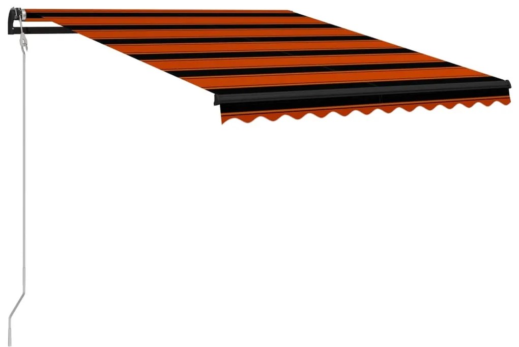 Toldo retrátil c/ sensor vento e LED 300x250cm laranja/castanho