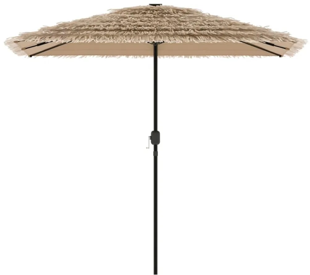 Guarda-sol de jardim com poste de aço 248x248x248 cm castanho