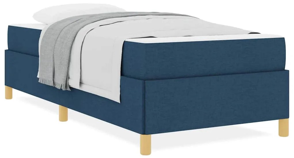 Cama Box Outros Azul e Branco 90 x 190 cm tecido