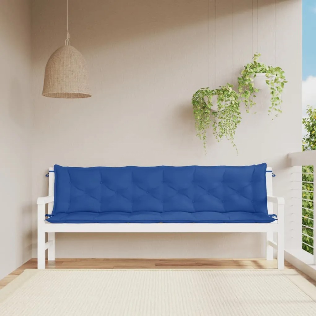 vidaXL Almofadões banco jardim 2 pcs 200x50x7cm tecido oxford azul