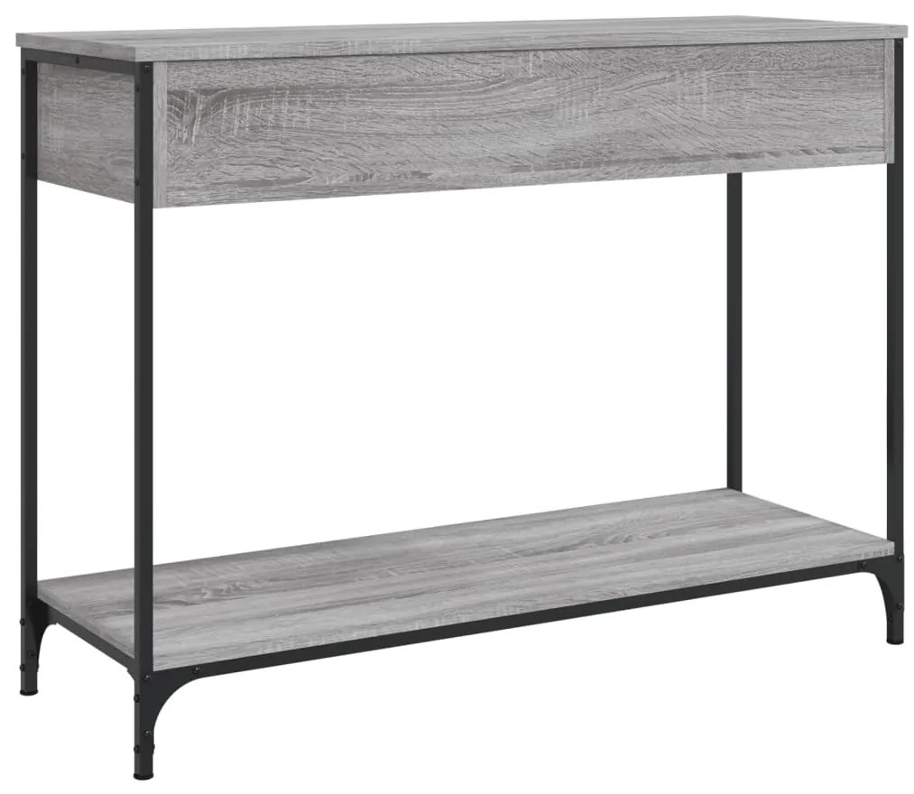 Mesa consola 100x34,5x75cm derivados de madeira cinzento sonoma