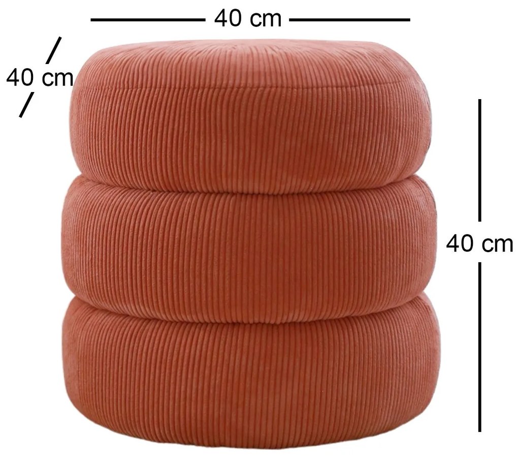 Pouffe Boum – Coral – 40 cm x 40 cm x 40 cm
