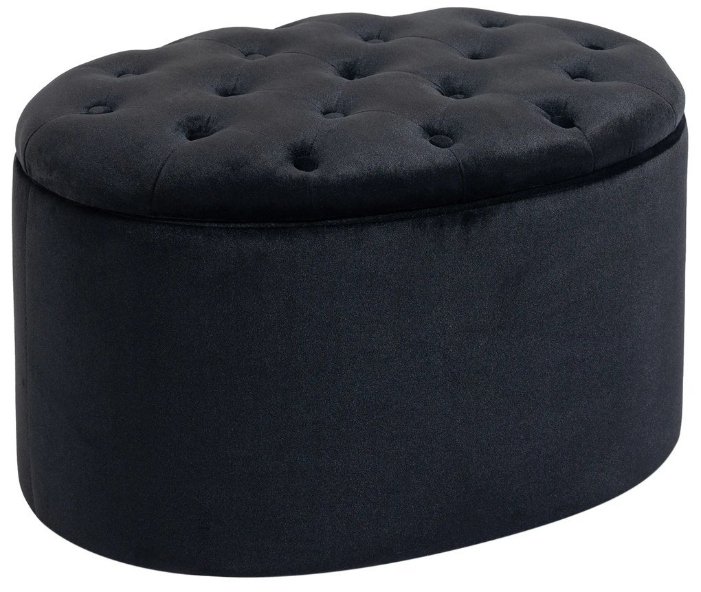 HOMCOM Banco de Arrumação Estofado com Espaço de Arrumação para Corredor Quarto Sala 71x52x42 cm Preto | Aosom Portugal