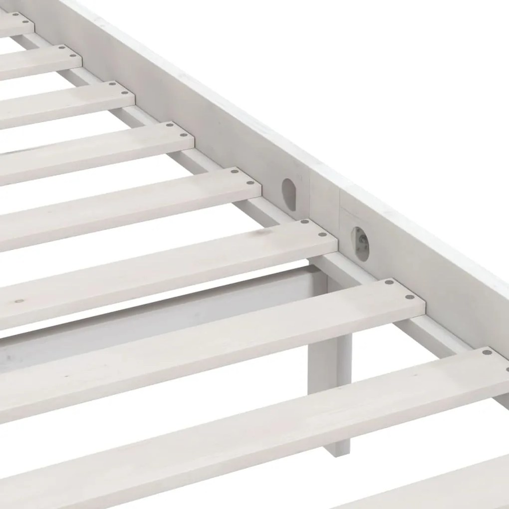 Estrutura cama pequena solteiro 75x190 cm madeira maciça branco