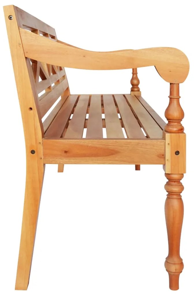 Banco Batávia 123 cm madeira de mogno maciça castanho-claro