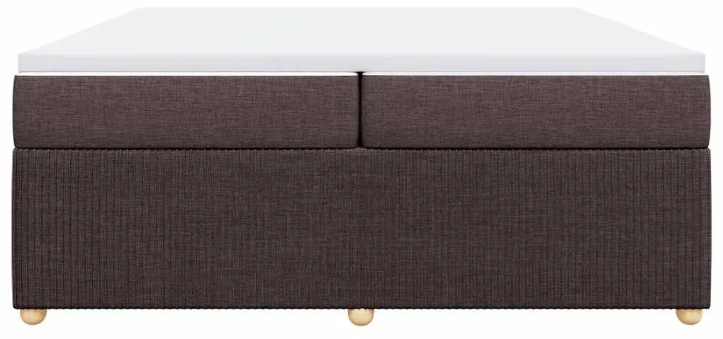Cama com molas/colchão 200x200 cm tecido castanho-escuro