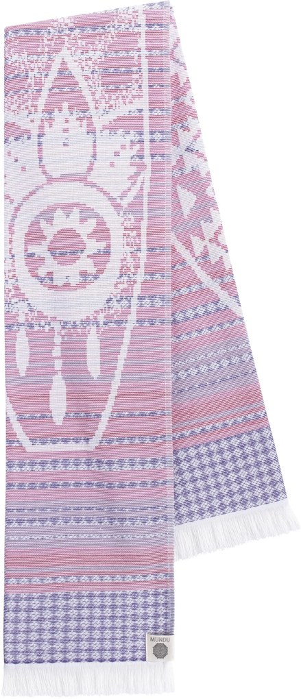 Toalha Pareo praia com franjas desenho jacquard 100x170 cm - Mundu