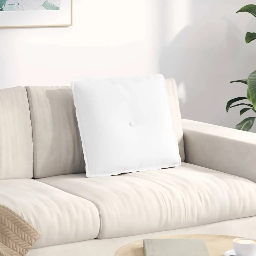 vidaXL Travesseiro para Costas Branco 50 x 19 x 45 cm tecido