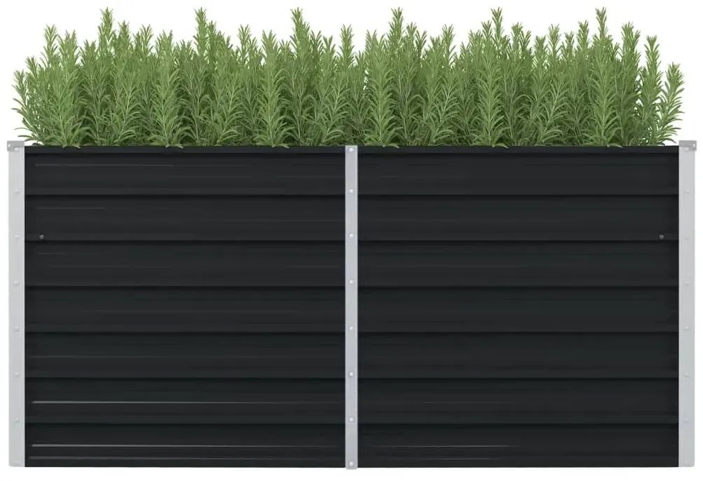 vidaXL Canteiro jardim elevado 160x80x77 cm aço galvanizado antracite