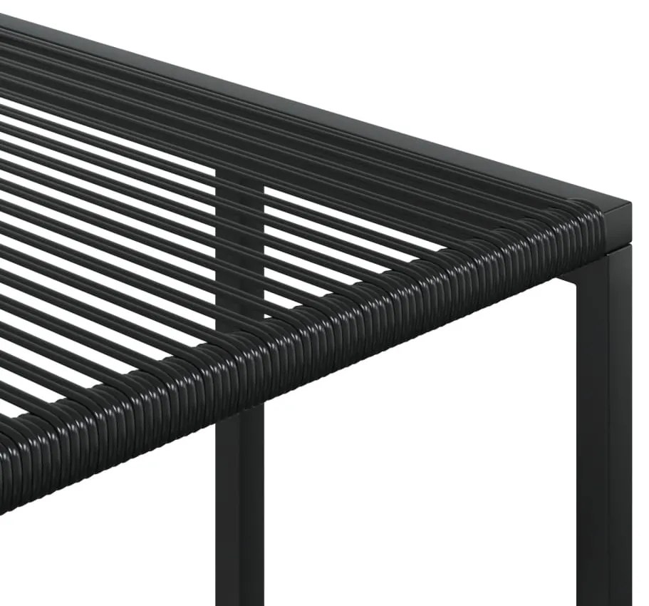 9 pcs conjunto de jantar para jardim vime PE preto