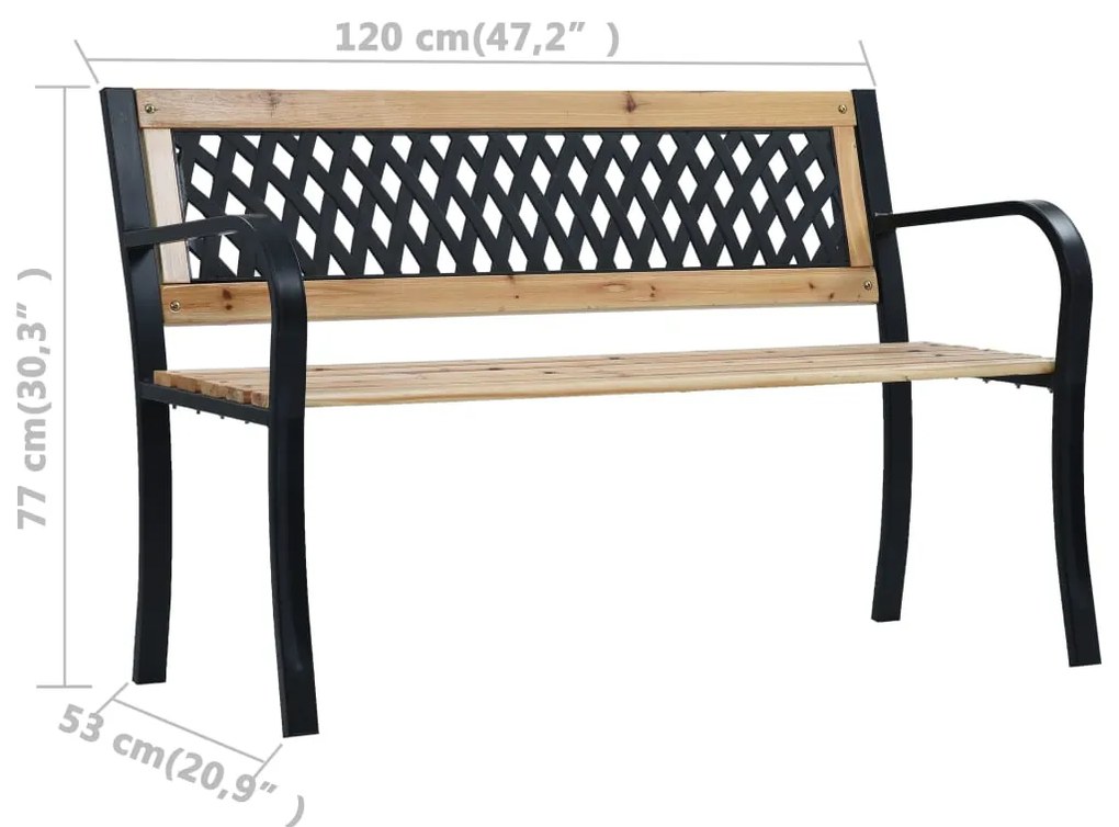 Banco de jardim 120 cm madeira
