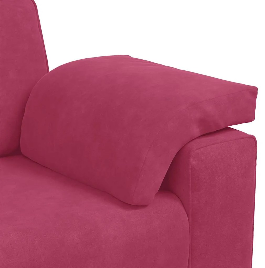 Sofá-luvas 140 cm veludo vermelho tinto