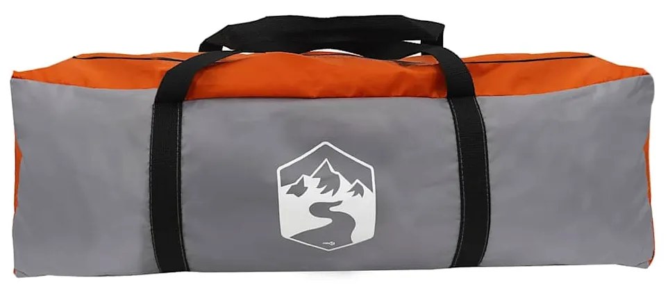 Tenda familiar estilo Igloo 6 pessoas imperm. cinza/laranja