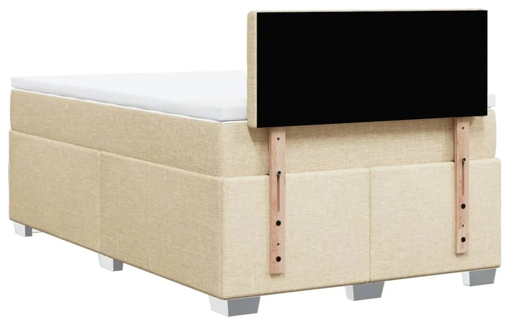 Cama boxspring com colchão 120x190 cm tecido cor creme