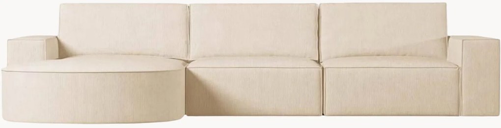 Sofá de canto em bombazina Carlo Rounded (4 lugares)