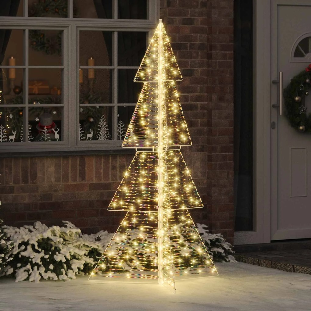 vidaXL Árvore de Natal com 240 LEDs Branco quente 180 cm PET
