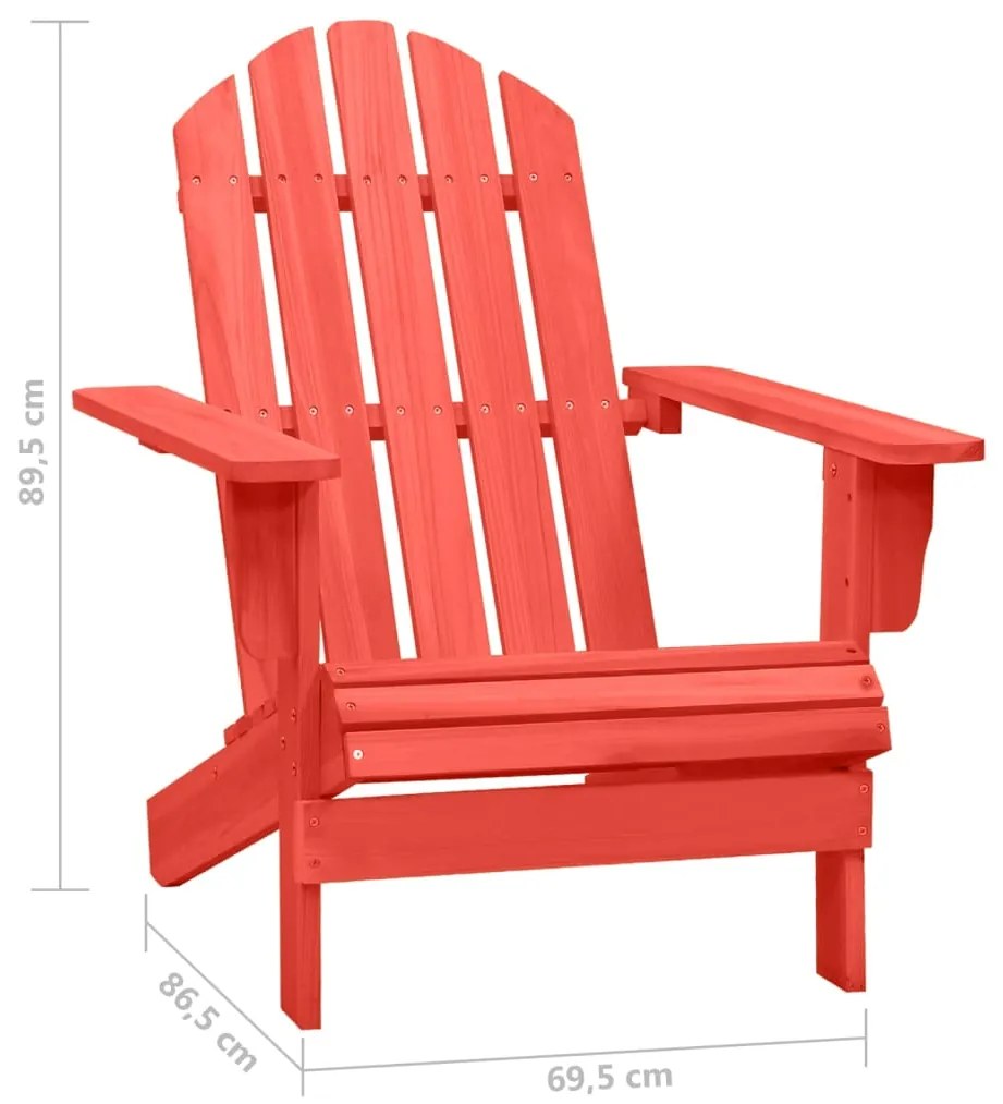 Cadeira Adirondack para jardim abeto maciço vermelho
