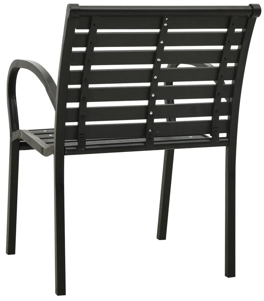 Cadeiras de jardim 2 pcs aço e WPC preto