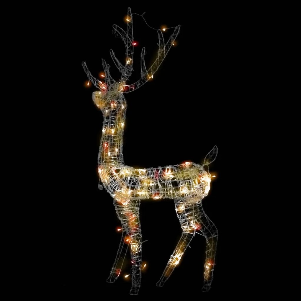 Rena decorativa de Natal 140 LEDs 120 cm acrílico colorido