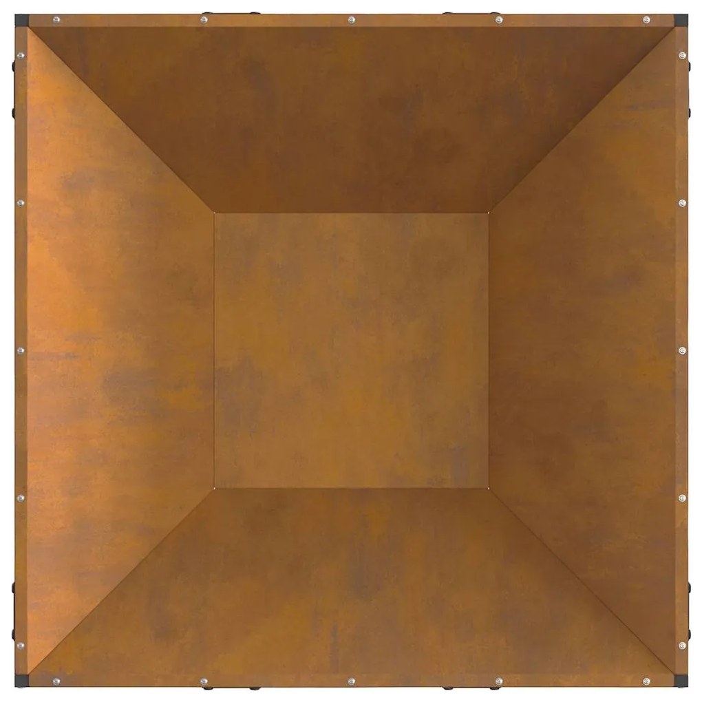 Fogo Pit Quadrado 80x80x40 cm Aço Envelhecido
