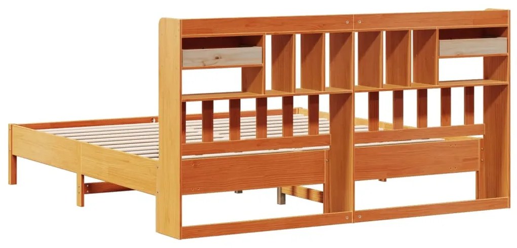 Cama com estante sem colchão 200x200 cm pinho maciço