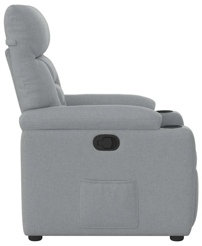 Poltrona reclinável tecido cinzento-claro