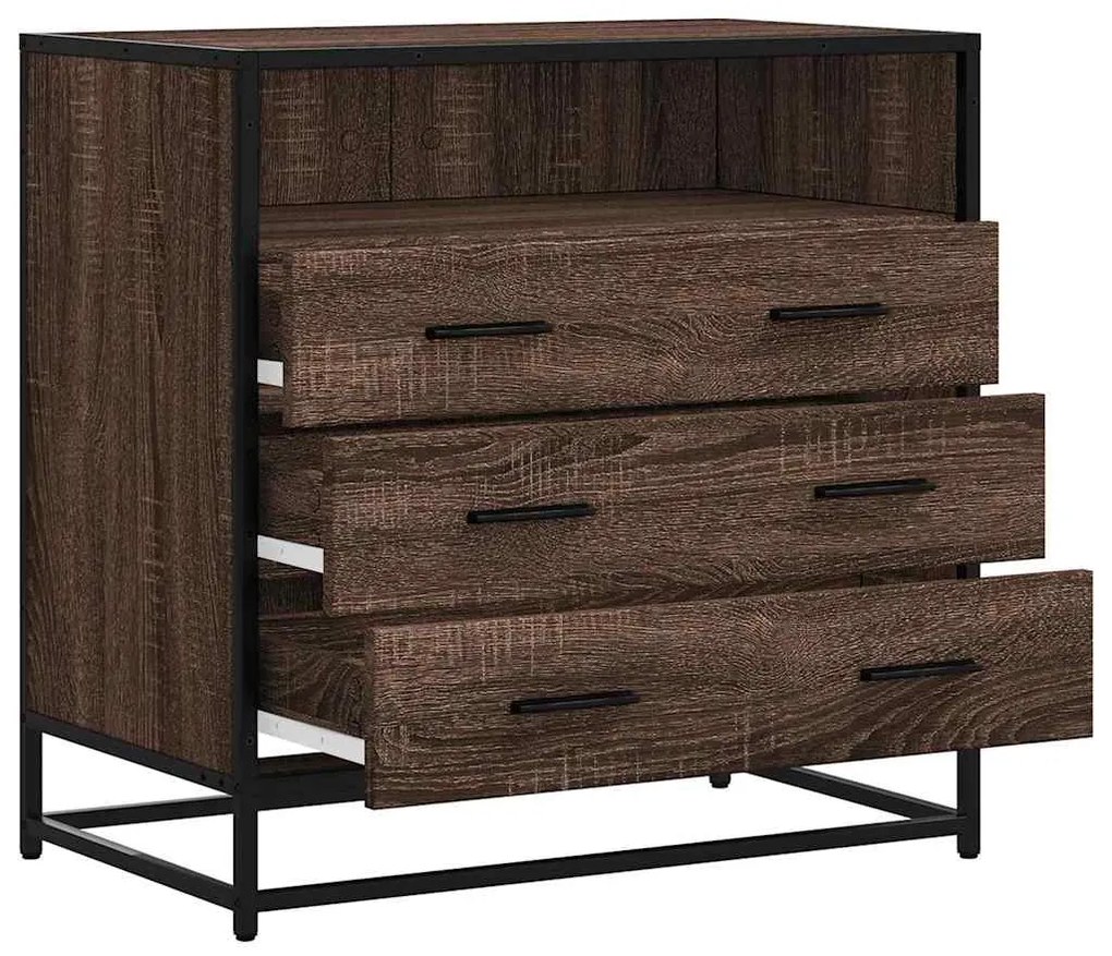 Cómoda com 1 Prateleira Aberta e 3 Gavetas - 70x41x70 cm - Derivados M
