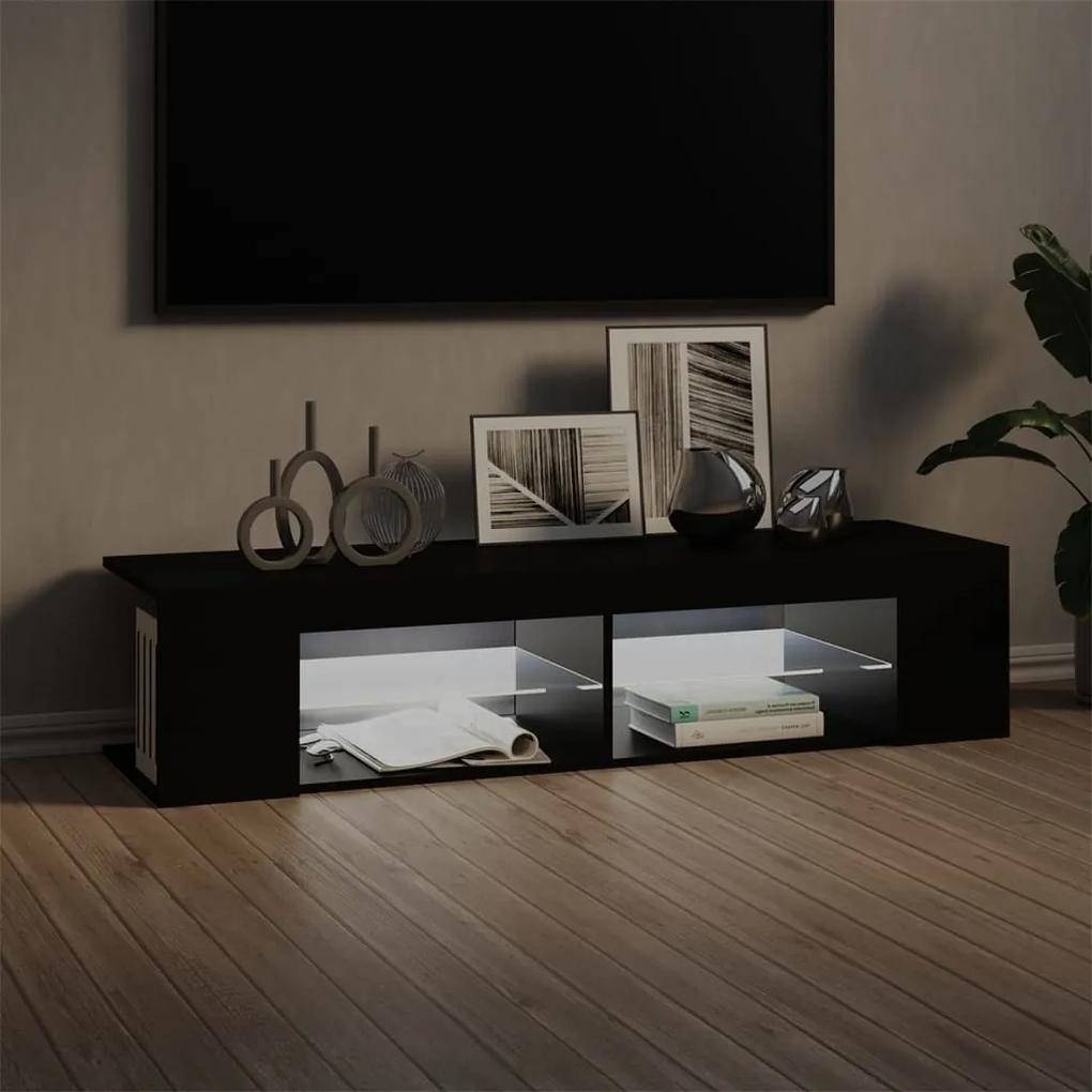 Móvel de TV Rutti com Luzes LED de 135 cm - Preto - Design Moderno