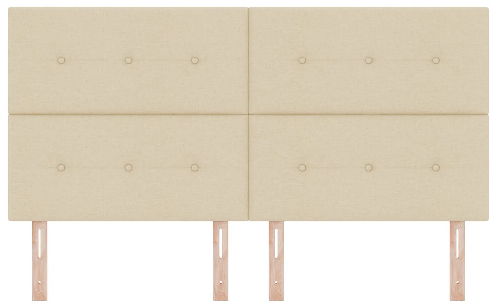 Cabeceira vidaXL com Botões Estofada Creme 180 cm Tecido
