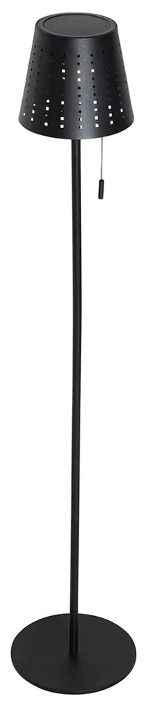 Candeeiro de pé exterior preto com LED regulável em 3 níveis a energia solar - Ferre Moderno