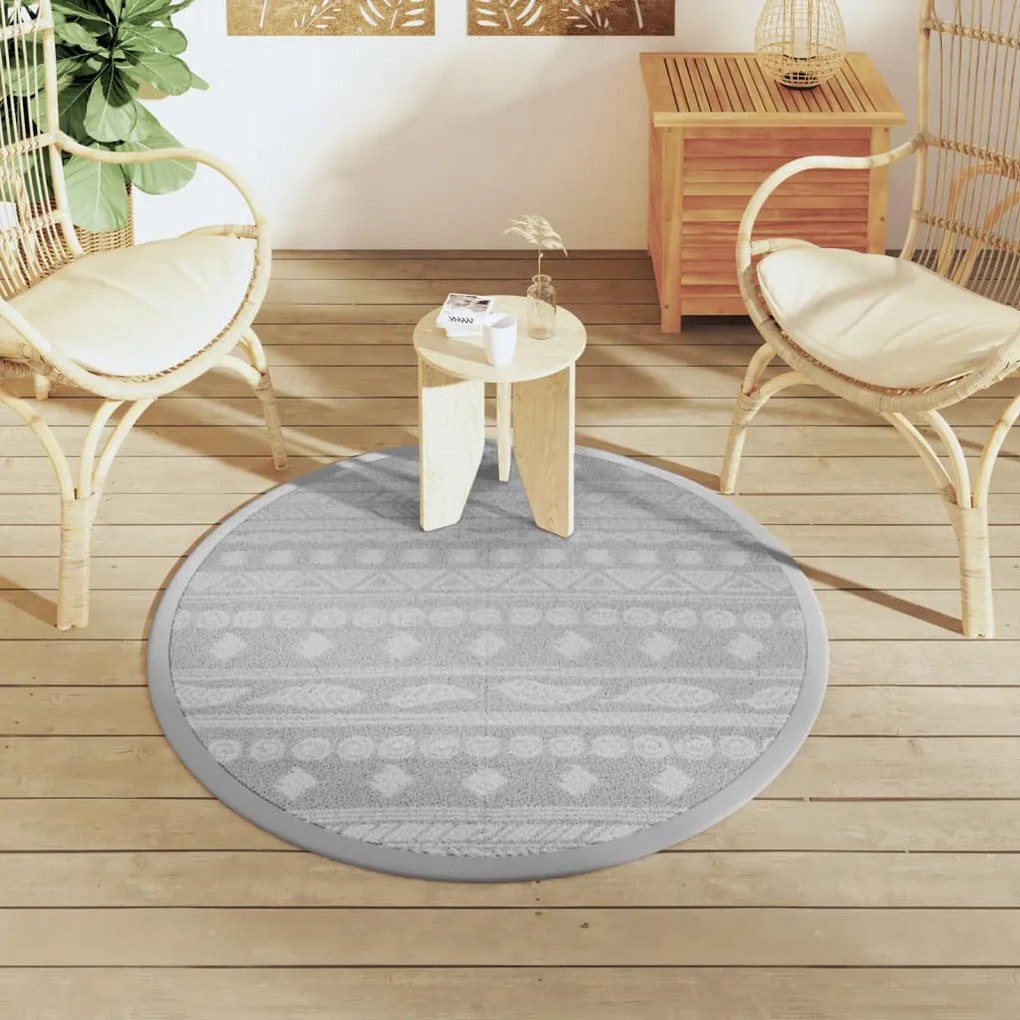Tapete de exterior Ø120 cm ARAKIL PP cinzento
