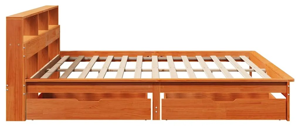 Cama com estante sem colchão 200x200 cm pinho maciço