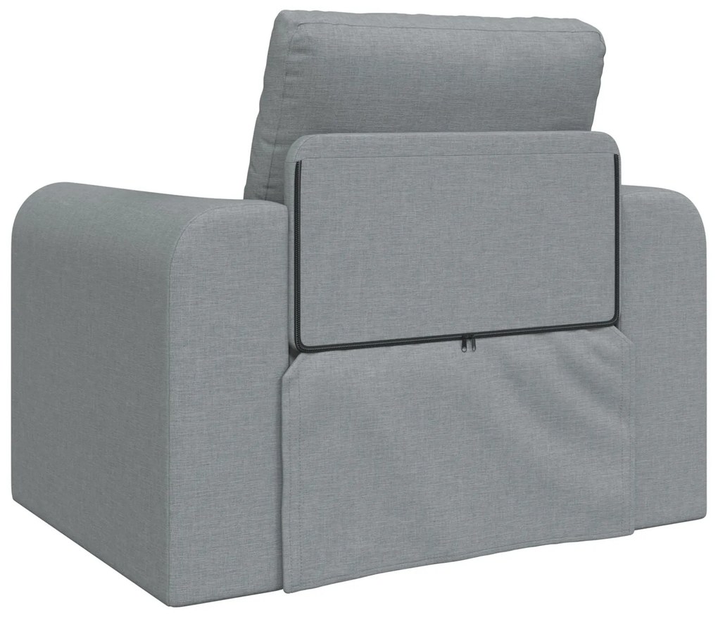Sofá Cama 2-em-1 Cinza Claro 98x71x83 cm Tecido