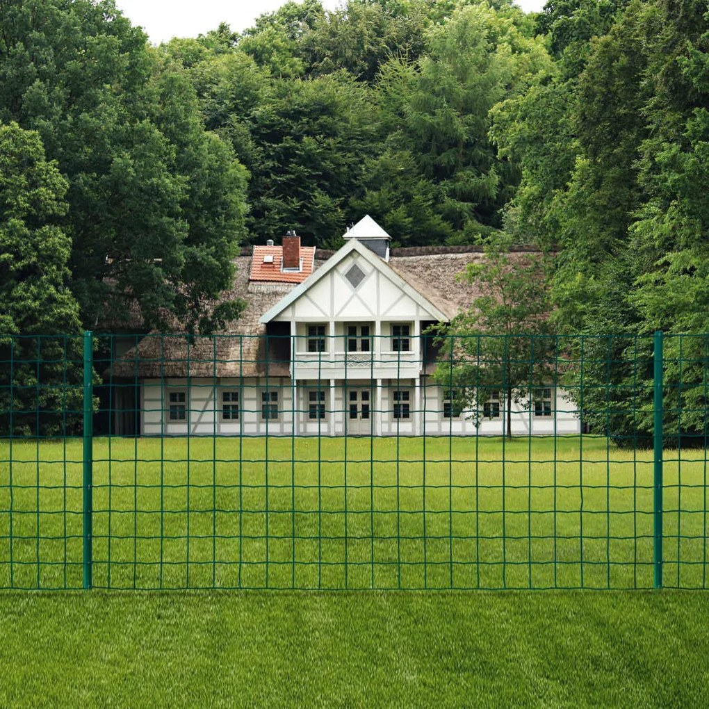 vidaXL Cerca 20x1,5 m aço verde