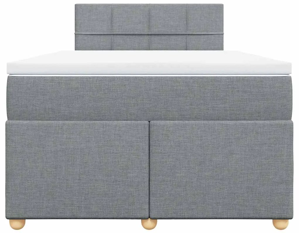 Cama boxspring com colchão 120x190 cm tecido cinzento-claro